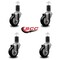 Service Caster 3.5'' Black Poly Wheel Swivel 1-5/8'' Expanding Stem Caster Set, 4PK SCC-EX20S3514-PPUB-BLK-158-4 - alternate 3